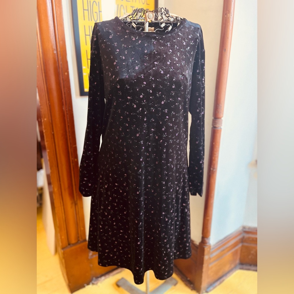Disturbia Ditsy Floral Black Dress